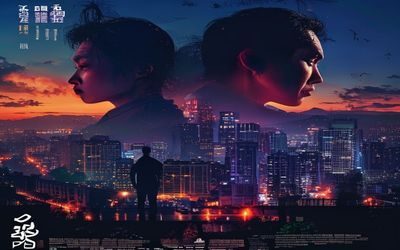 菲律宾情色剧情电影《马尼拉之夜》海报场景，城市夜景与人物剪影