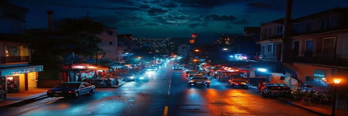 菲律宾炽热之夜电影预告片截图，马尼拉夜晚街头场景